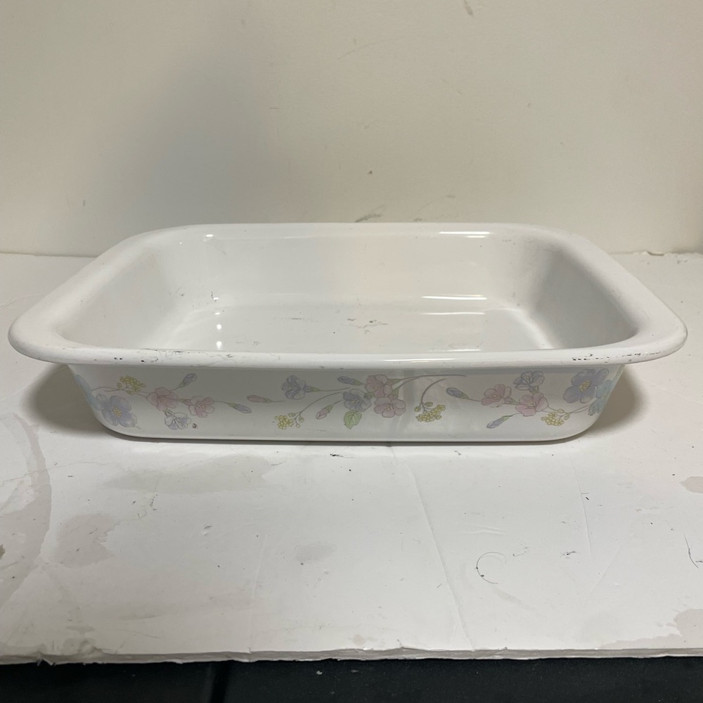 Vintage Corning Ware “Pastel Bouquet” A-21 Rectangular Baking Dish  – USA